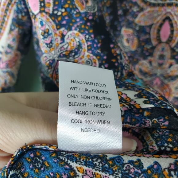 Gibson Latimer Womens Multicolor Print Blouse Top Size Large - Picture 7 of 7